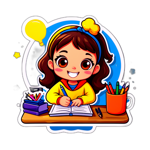 宿題を楽しむキャラクターのデザイン