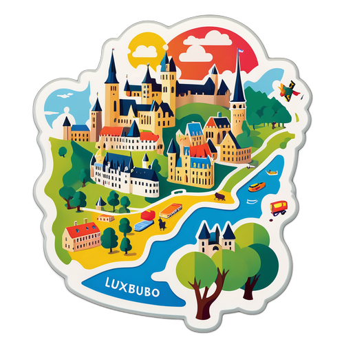 Makulay na Mapa ng Luxembourg