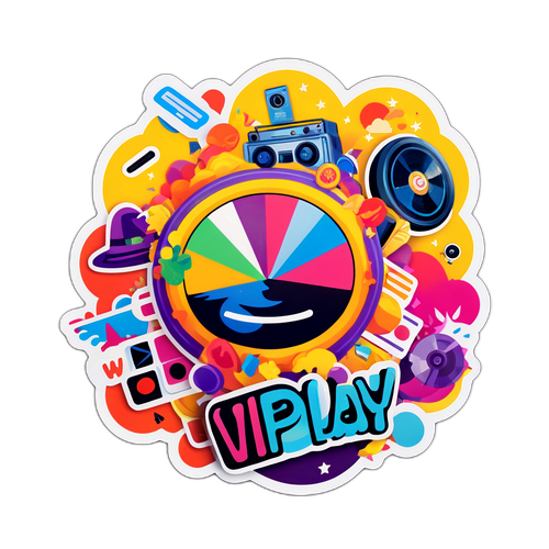 Viaplay-logo värikkäiden kuvastojen ympärillä