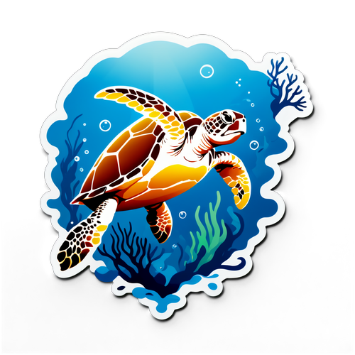 環保海龜在水下世界