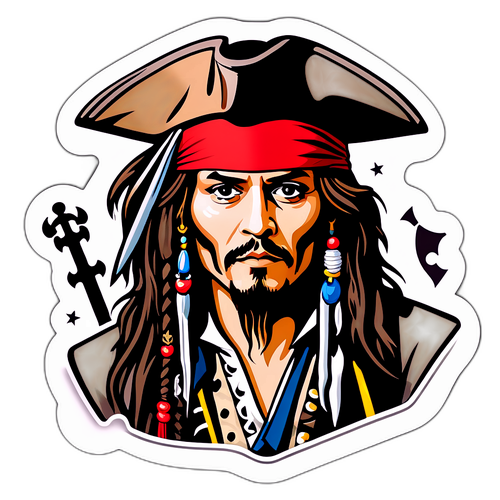 Стикер Джонни Деппа в роли капитана Джека Воробья