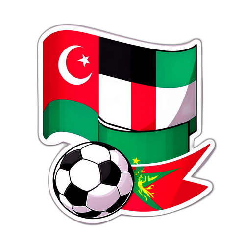Sticker wa Bendera za UAE na Oman na Mpira wa Miguu