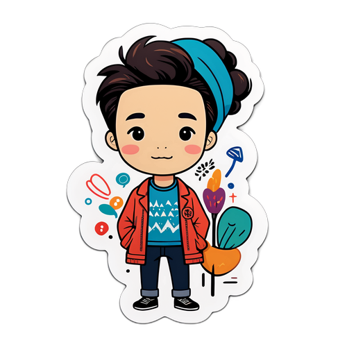 可愛藝術貼紙設計