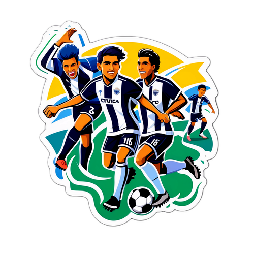Stiker Pertandingan Sepak Bola Monterrey vs Charlotte FC