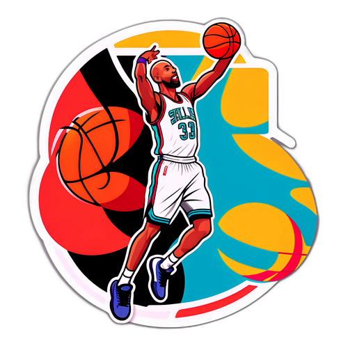 Energetic Basketball Sticker Featuring Taj Gibson