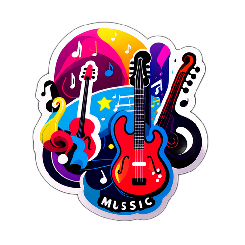 Sticker nhạc dễ thương