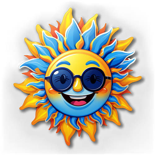 Happy Sun with Sunglasses Sticker