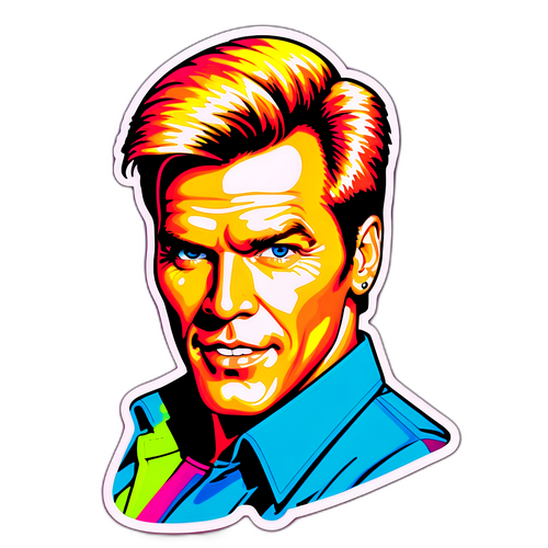 Adesivo di Dieter Bohlen in Stile Pop-Art