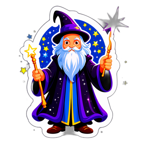 Un sorcier tenant une baguette magique