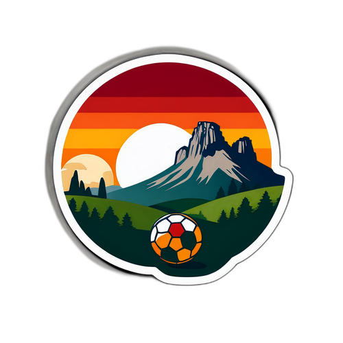 Romantisch Landschap met AS Roma Logo