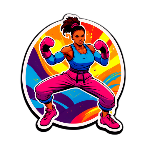 Adesivo de Jessica Andrade em Posição de Luta