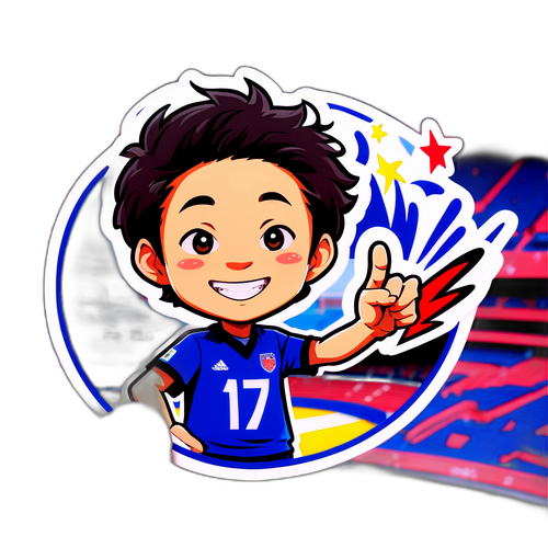 ジュン・シソンのサイン入り笑顔ステッカー