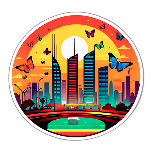 Silhouette Jakarta Saat Senja