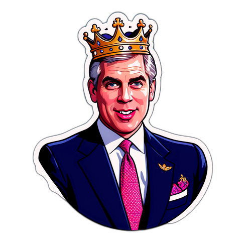 Leikkisä tarra Prinssi Andrew'ista