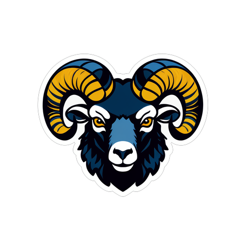 Unleash Your Spirit: Fierce Ram's Head Sticker with 'Rams Pride' Design!