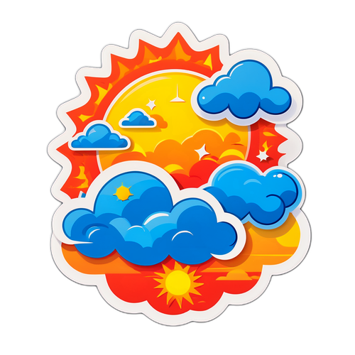 Алегорична наклейка з елементами погоди
