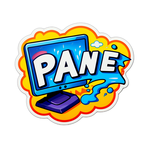 Sticker van een computer die het begeeft