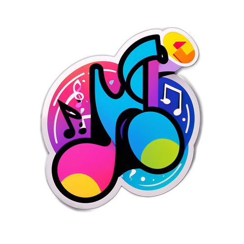 音波元素的創意貼紙