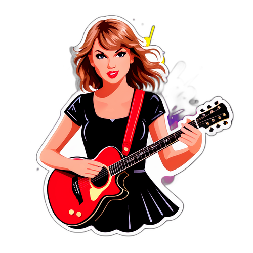 Živý sticker Taylor Swift v koncertním stylu