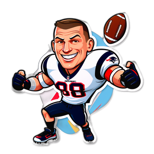 Dynamic Cartoon Rob Gronkowski Football Sticker