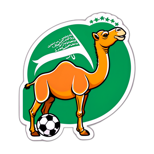 Stiker Kambing Kicking Bola Sepak untuk Saudi Arabia vs Ivory Coast