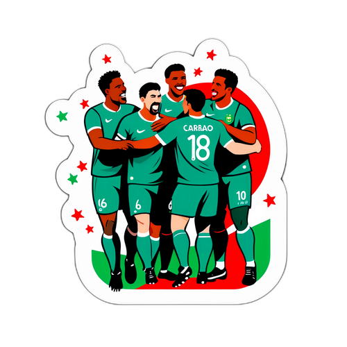 Jalkapallopelaajat juhlivat yhdessä Carabao Cupin voittoa