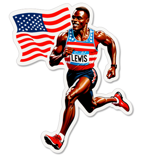 Nostalgisk Klistermærke af Carl Lewis