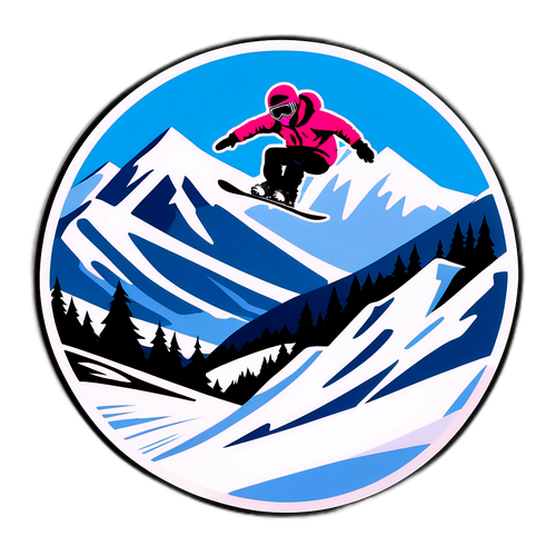 Vinterlandskap med snowboardåkare