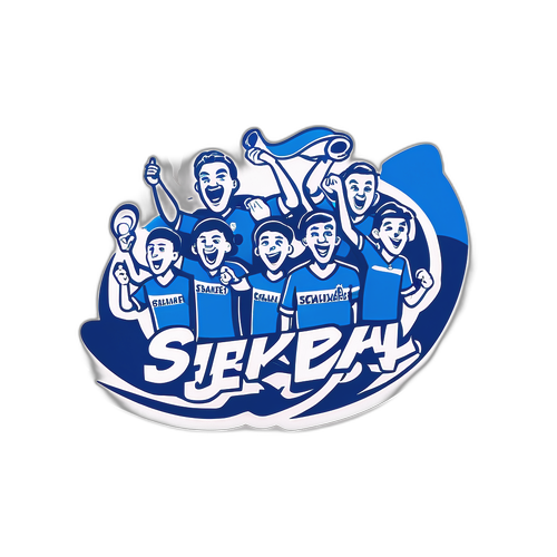Aufkleber eines aufregenden Fußballspiels zwischen Schalke und Hertha