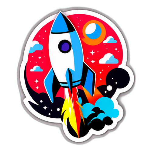 עיצוב מלא השראה למניית MSFT עם גרפיקת רקטות המייצגת צמיחה ופוטנציאל