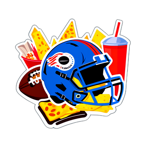 Stiker Helm Sepak Bola dengan Logo NFL dan Camilan Game Day