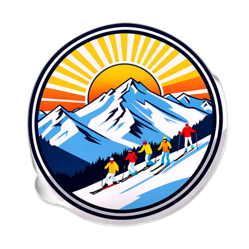 Sticker de Crans Montana : Vue Panoramique au soleil