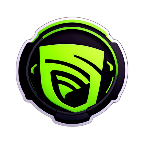 Reprezentare dinamică a logo-ului Nvidia cu tehnologii futuriste