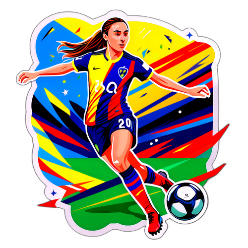 Illustration av Kosovare Asllani i aktion