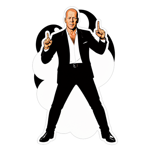 Retro na Sticker ni Bruce Willis