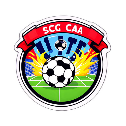 Sticker Pertandingan Bola Sepak yang Lively