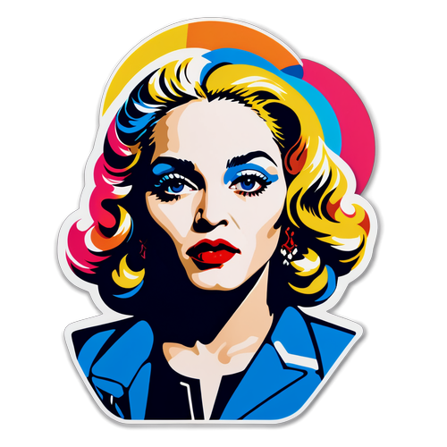 Kleurrijke sticker van Madonna met iconische stijl