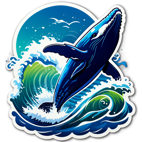 Majestic Breaching Whale Ocean Sticker