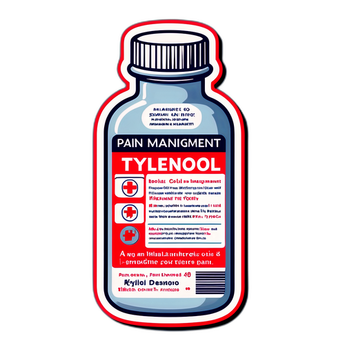 Medicinsk Motif Sticker med Tylenol