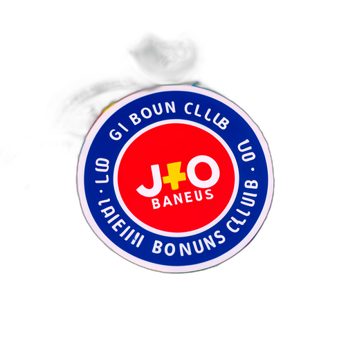 Einfarbige Aufkleber mit dem jö Bonus Club Logo