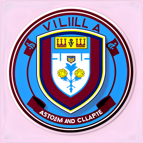 Sticker de Aston Villa con el lema 'Claret and Blue'