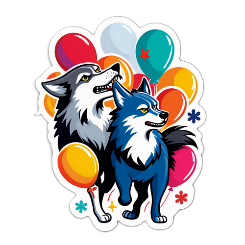 Autocollant festif : Combat amical entre les Timberwolves et les Spurs