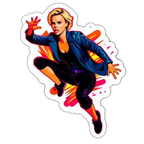 Akcióhős Sticker Charlize Theron