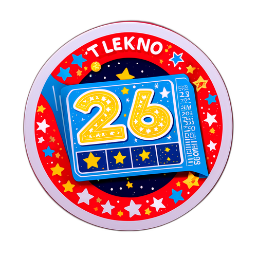 Sticker de un ticket de Telekino celebrando el sorteo 2385