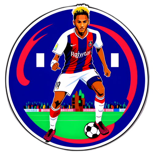 Adesivo di Neymar con abilità iconiche di dribbling