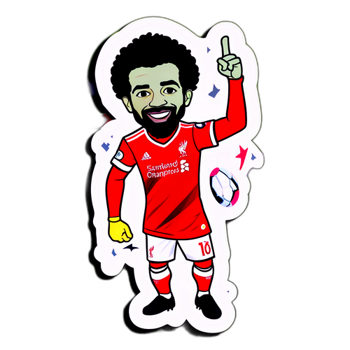 สติ๊กเกอร์โมฮาเหม็ด ซาลาห์ในท่าฉลองหลังทำประตู