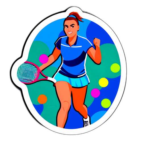 Illustration av Aryna Sabalenka med tennisracket