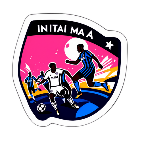 Autocollant représentant un match de football entre Inter Miami et Nashville
