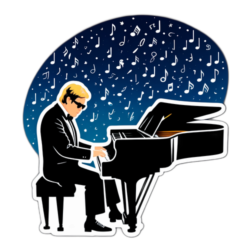 Fredelig scene med pianospil