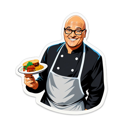 Sticker av Gregg Wallace med deilig mat